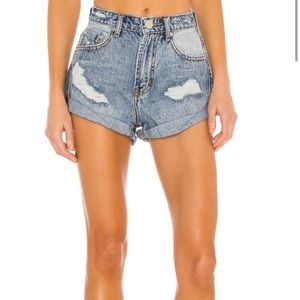 High Rise Denim Shorts